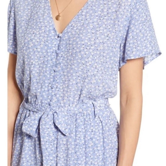 NWOT Rails | Sophia Sky Blue Daisies Button Up Romper NO BELT L - Picture 6 of 14